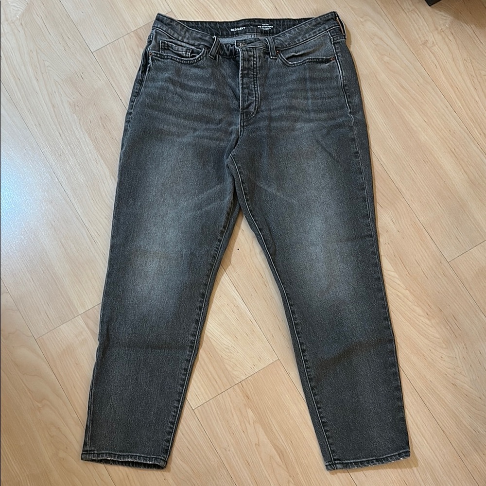 Old Navy Black/Gray Straight Jeans Classic Style